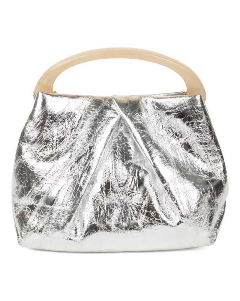Dries van Noten Kleiner Tote Bag aus Leder - Silber Silber