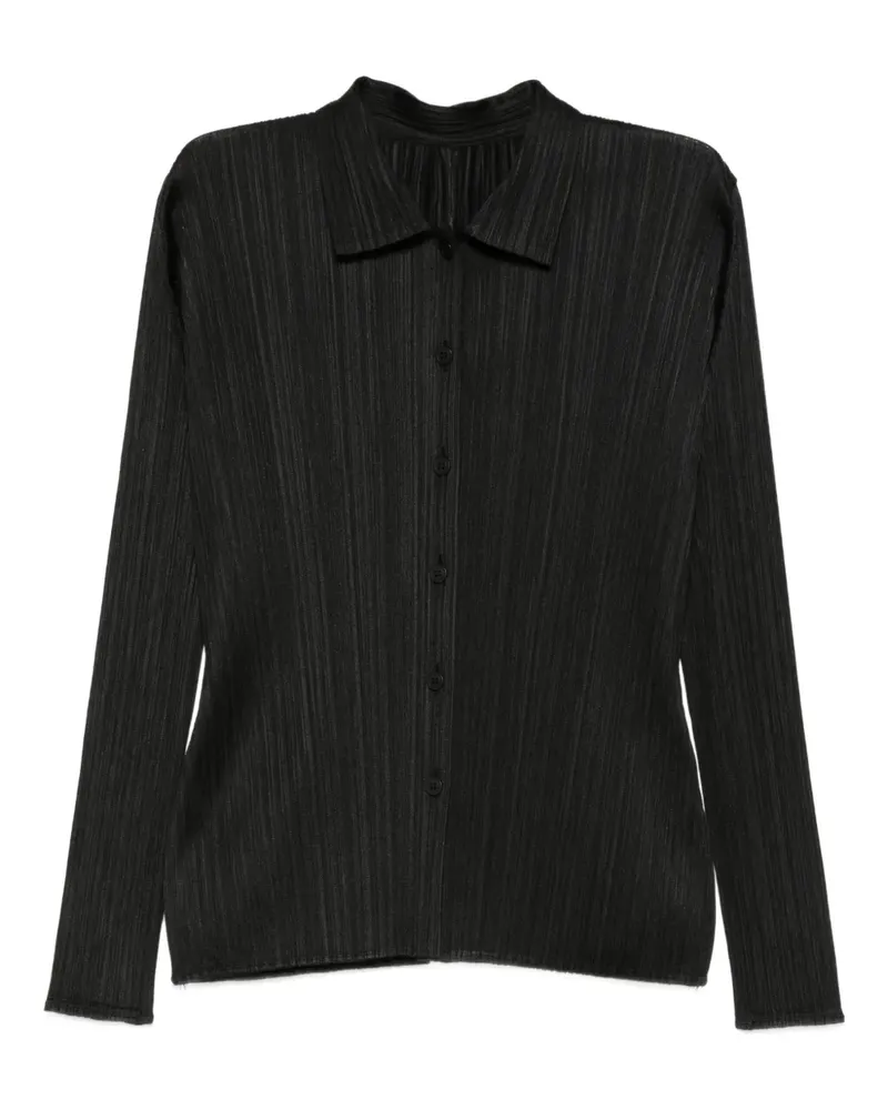 Issey Miyake Basics Hemd mit Knöpfen - Schwarz Schwarz