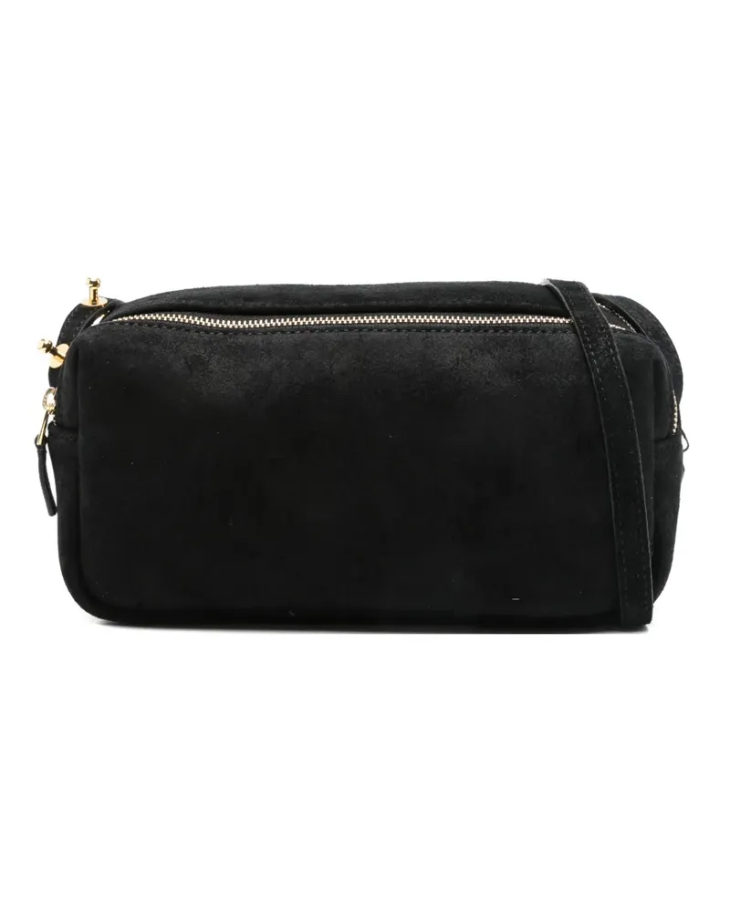 Elleme Mini Trousse Wildleder-Schultertasche mit Reißverschluss - Schwarz Schwarz