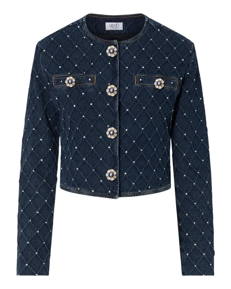 Liu Jo Jeansjacke mit Strass-Steppung - Blau Blau