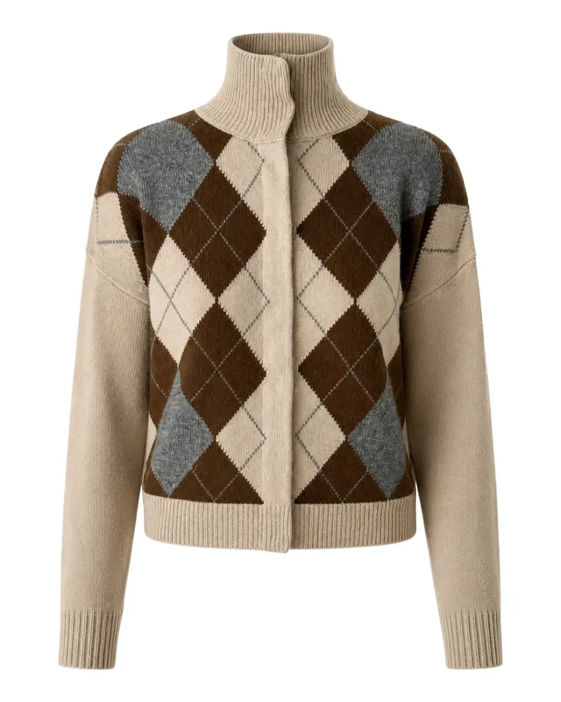 Max Mara Cardigan mit Argyle-Muster - Nude Nude