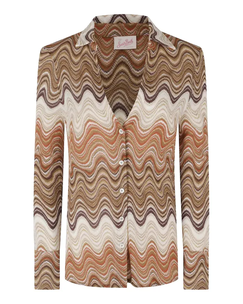 MC2 Saint Barth zigzag-knit shirt - Nude Nude