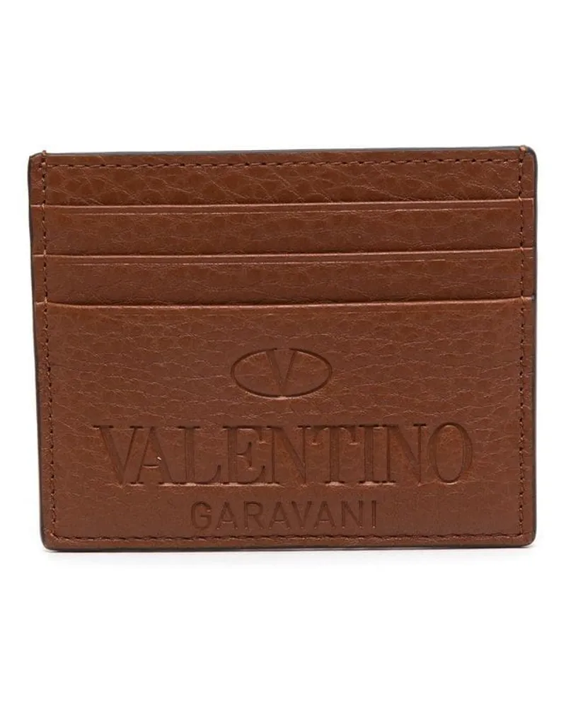 Valentino Garavani Kartenetui mit Logo-Prägung - Braun Braun