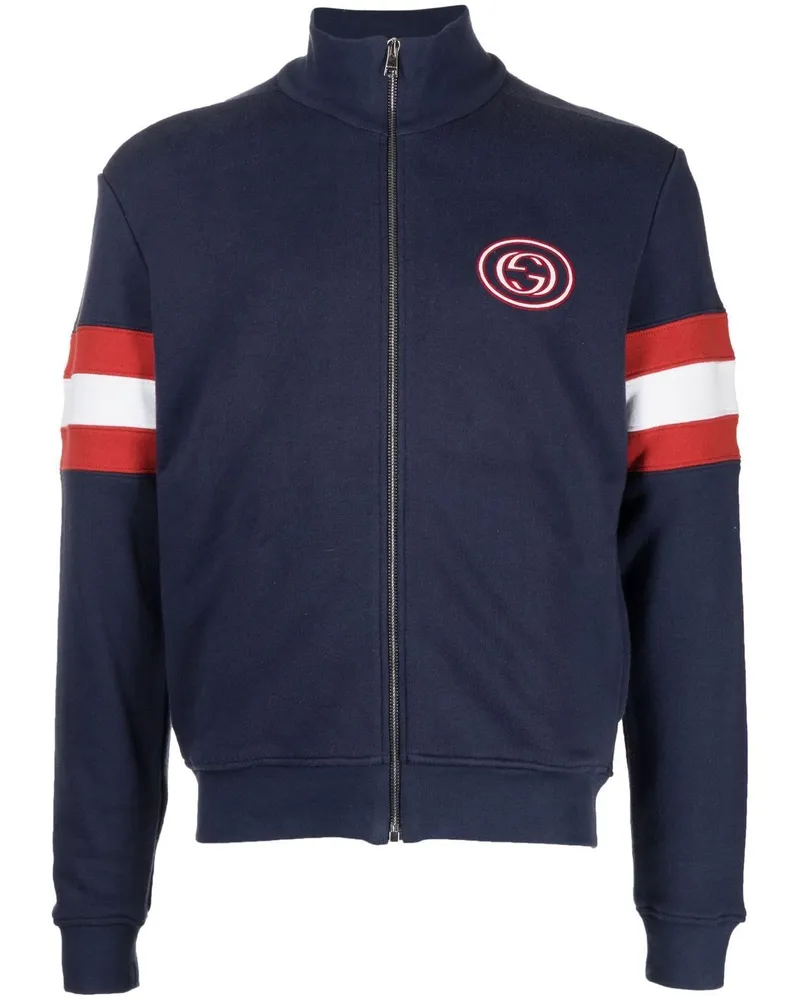 Gucci Jacke mit Logo-Print Blau