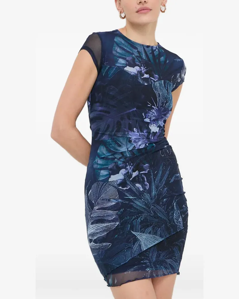 Guess Geblümtes Minikleid - Blau Blau