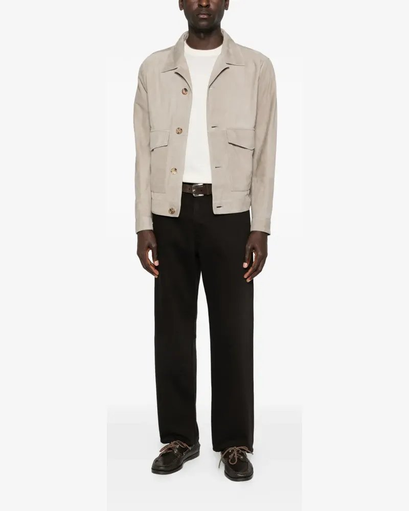 Brunello Cucinelli pocket leather jacket - Nude Nude