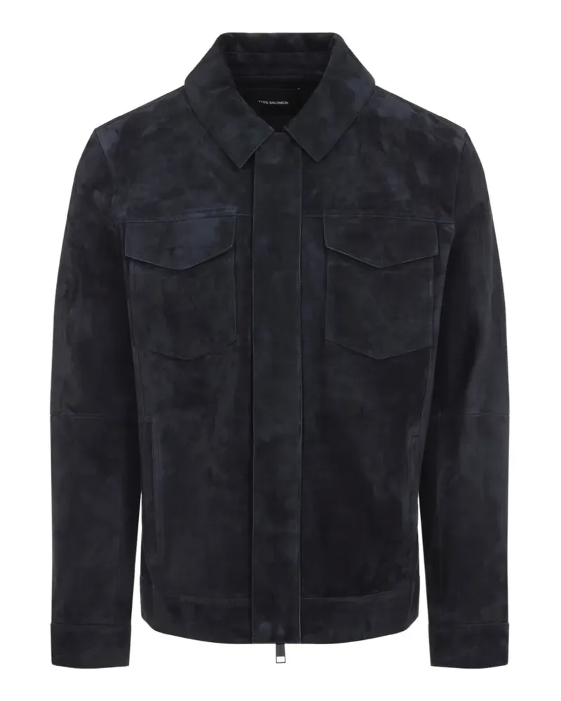 Yves Salomon pocket leather jacket - Blau Blau