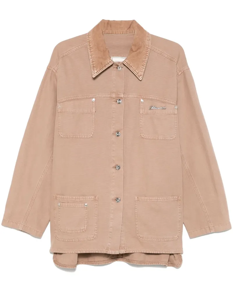 Blumarine Jacke mit Logo-Brosche - Braun Braun