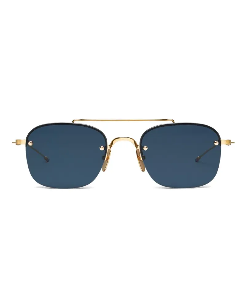 Thom Browne semi-rimless pilot sunglasses - Gold Gold