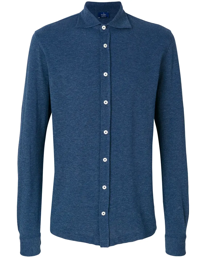 BARBA long sleeve polo shirt - Blau Blau