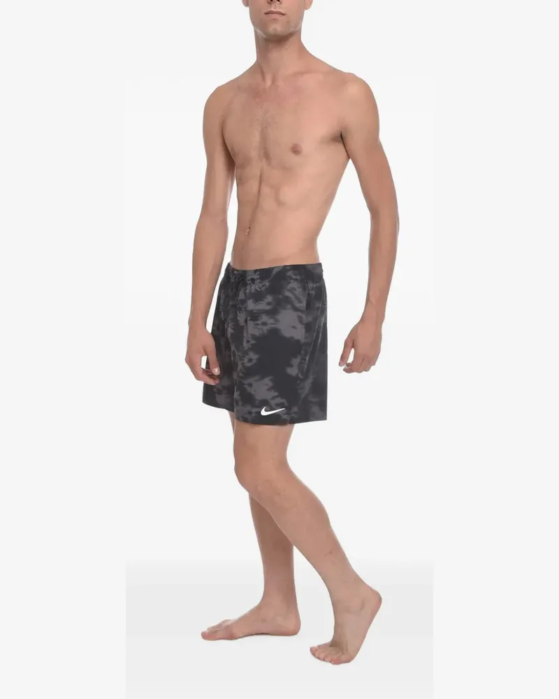 Nike Boxer Acid-Wash-Badeshorts mit Logo-Print - Schwarz Schwarz