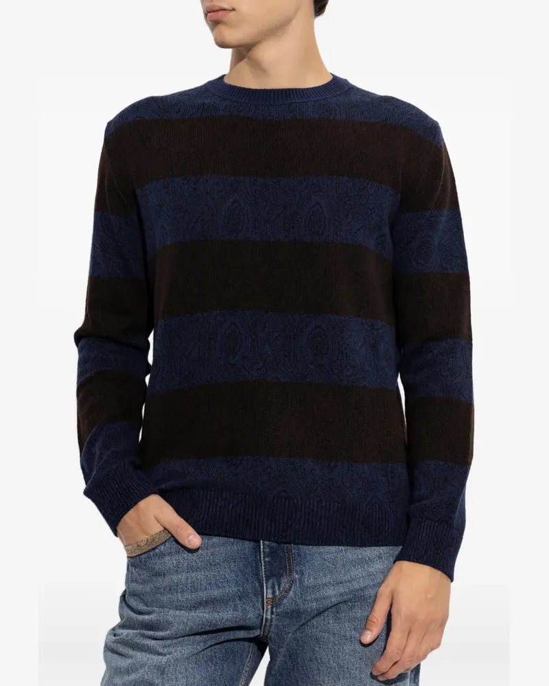 Etro paisley-pattern striped sweater - Blau Blau
