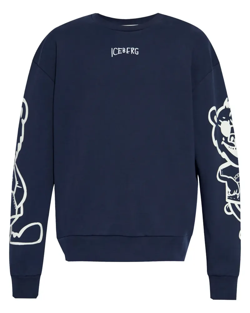 Iceberg Sweatshirt mit Logo-Stickerei - Blau Blau
