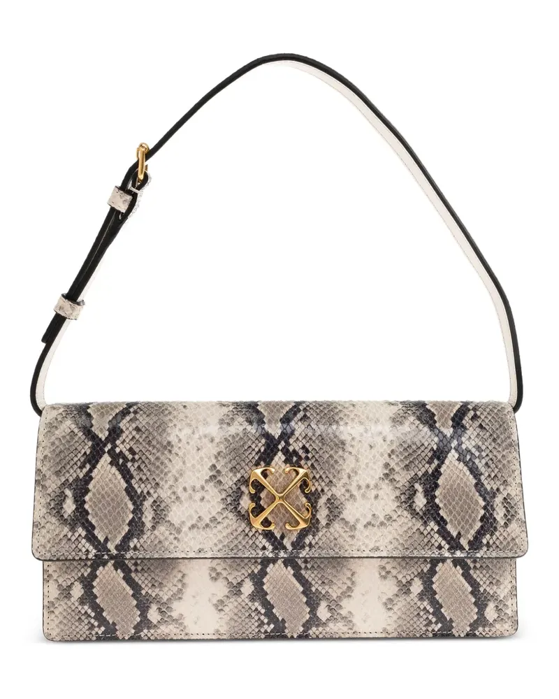 OFF-WHITE snakeskin-effect shoulder bag - Nude Nude