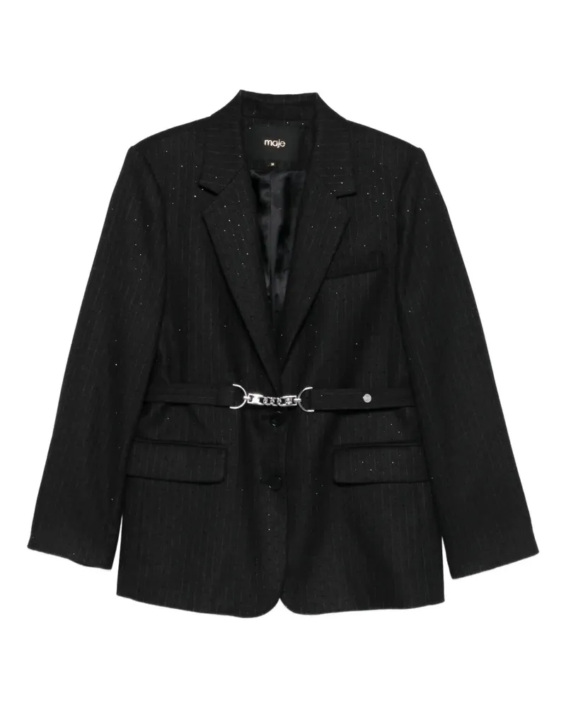 Maje Blazer mit Nadelstreifen - Schwarz Schwarz