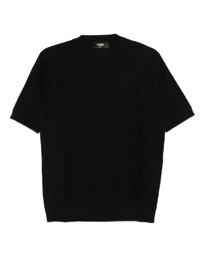 Fendi T-Shirt mit FF-Logo - Schwarz Schwarz