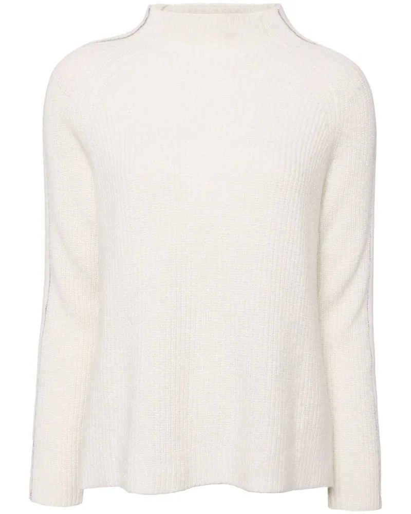 N.Peal Pullover mit Stehkragen - Weiß Weiß