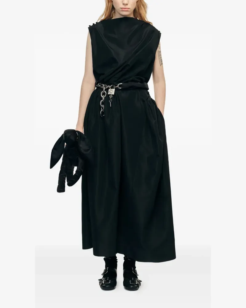 Simone Rocha Drapiertes Maxikleid - Schwarz Schwarz