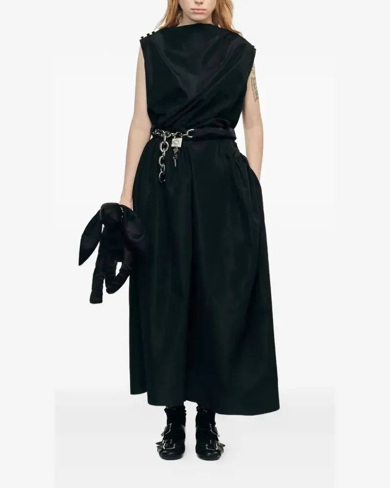 Simone Rocha Drapiertes Maxikleid - Schwarz Schwarz