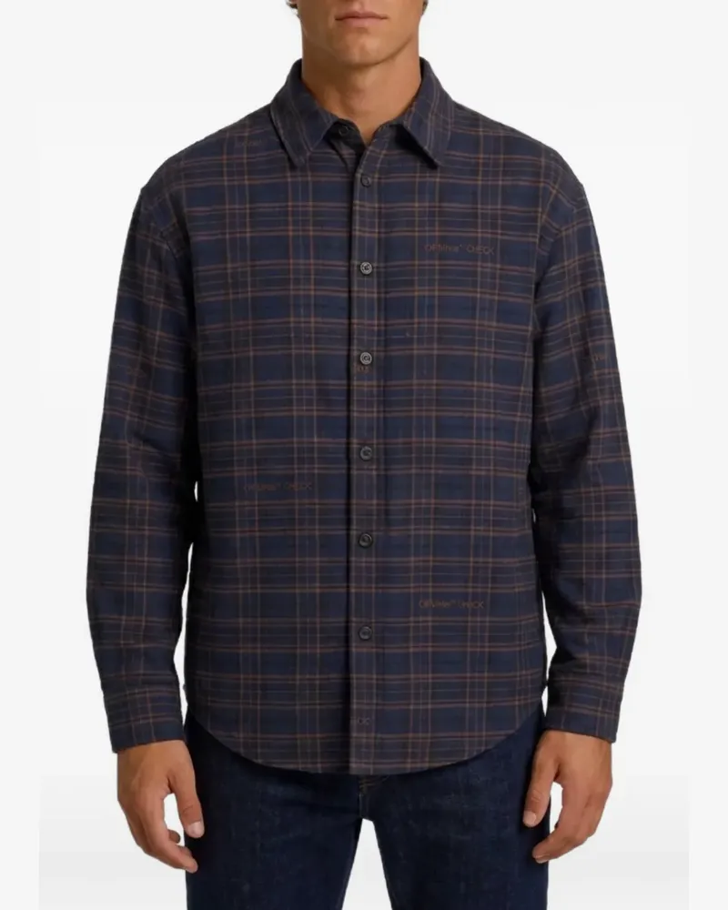 OFF-WHITE checked padded overshirt - Blau Blau