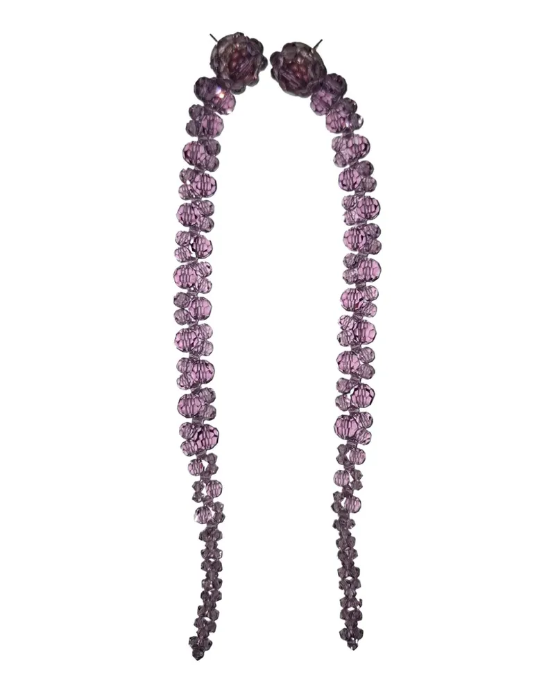 Simone Rocha crystal flower-detail earrings - Violett Violett