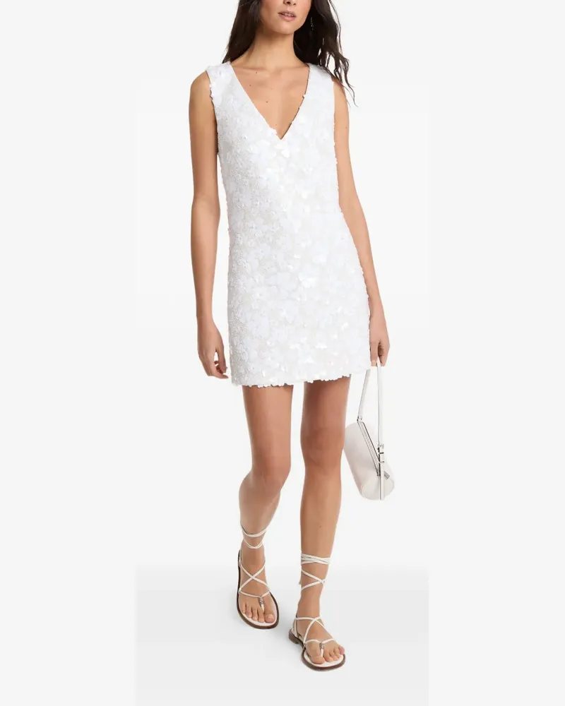 Michael Kors sequin-embellished floral-pattern dress - Weiß Weiß