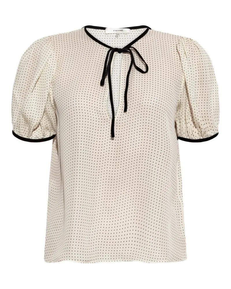 Frame Denim polka-dot tie blouse - Nude Nude