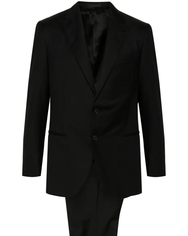 Caruso single-breasted wool suit Schwarz