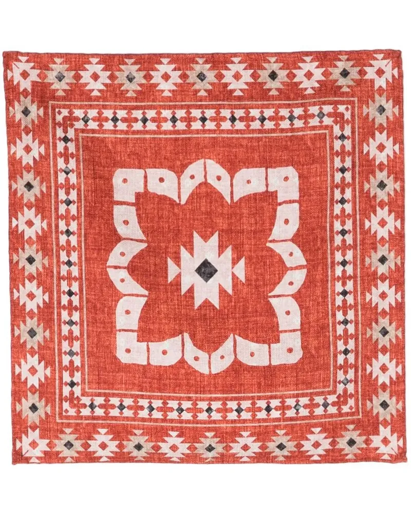 Brunello Cucinelli Einstecktuch mit grafischem Print - Orange Orange