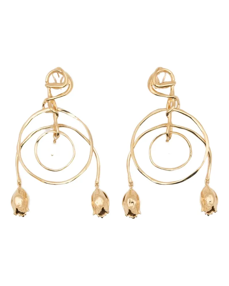 Chloé Tulip Ohrringe mit floralem Motiv und Perlenanhänger - Gold Gold