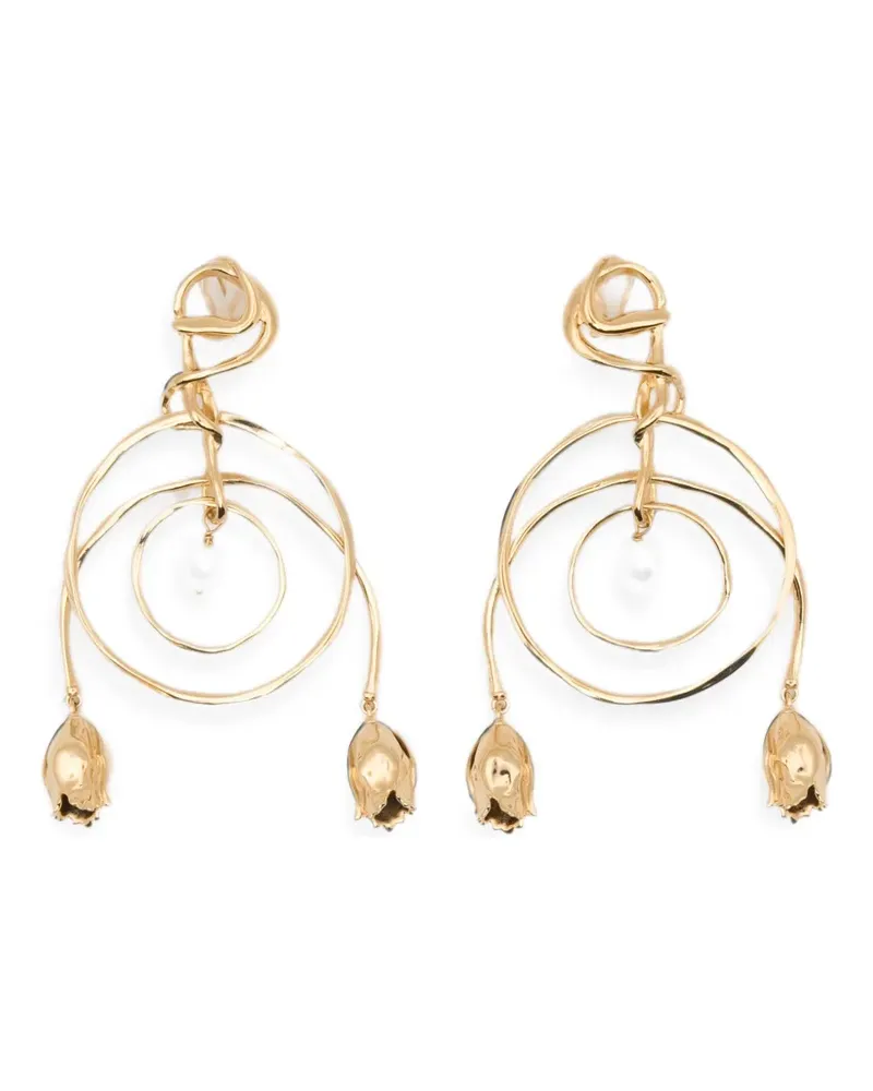Chloé Tulip pearl-pendant floral earrings - Gold Gold