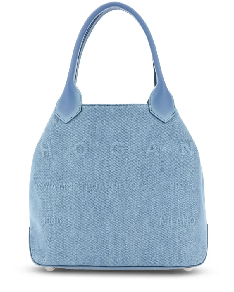 Hogan Mittelgroße Script Tote Bag - Blau Blau