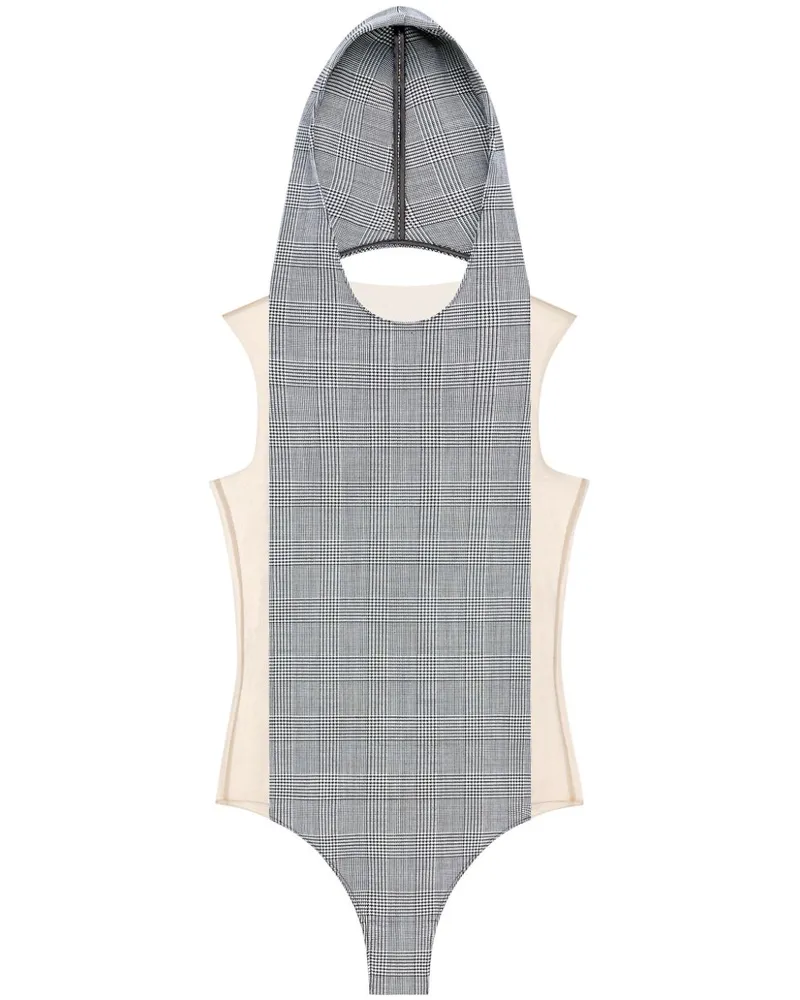 Courrèges Illusion Body mit Kapuze - Grau Grau