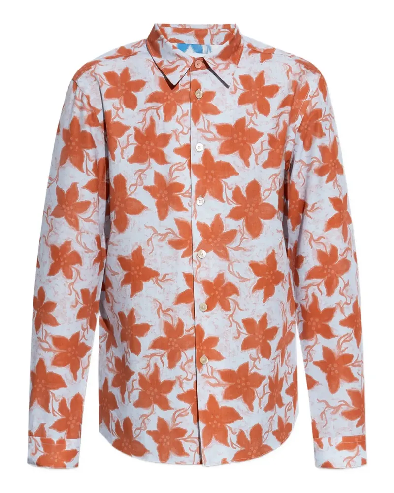 Paul Smith Hemd mit Blumen-Print - Blau Blau
