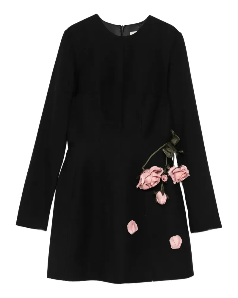 Cristina Savulescu The Promised Minikleid mit Blumenapplikation - Schwarz Schwarz
