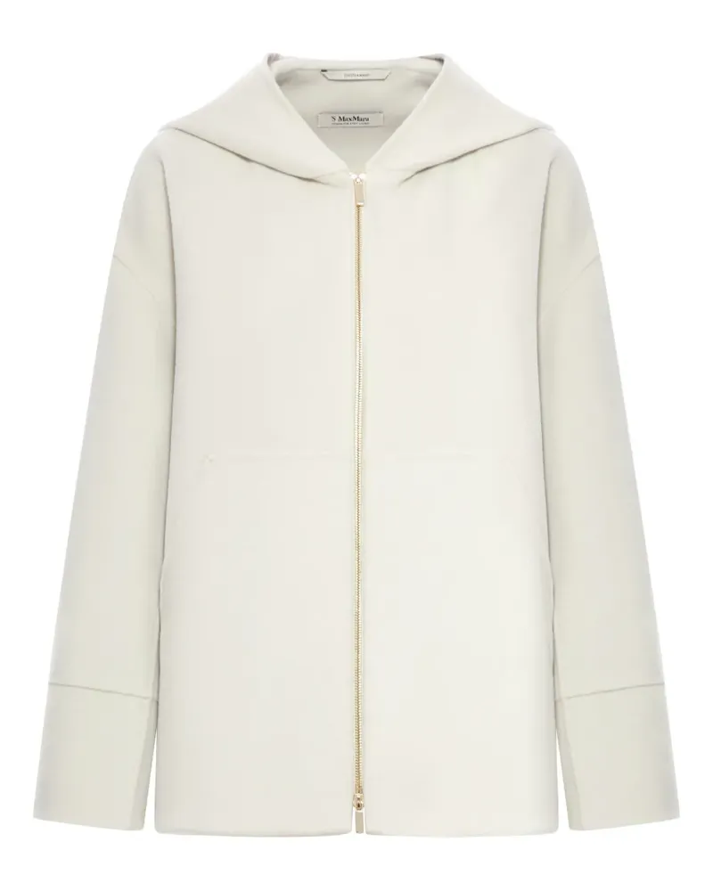 Max Mara Kapuzenjacke aus Wolle - Weiß Weiß