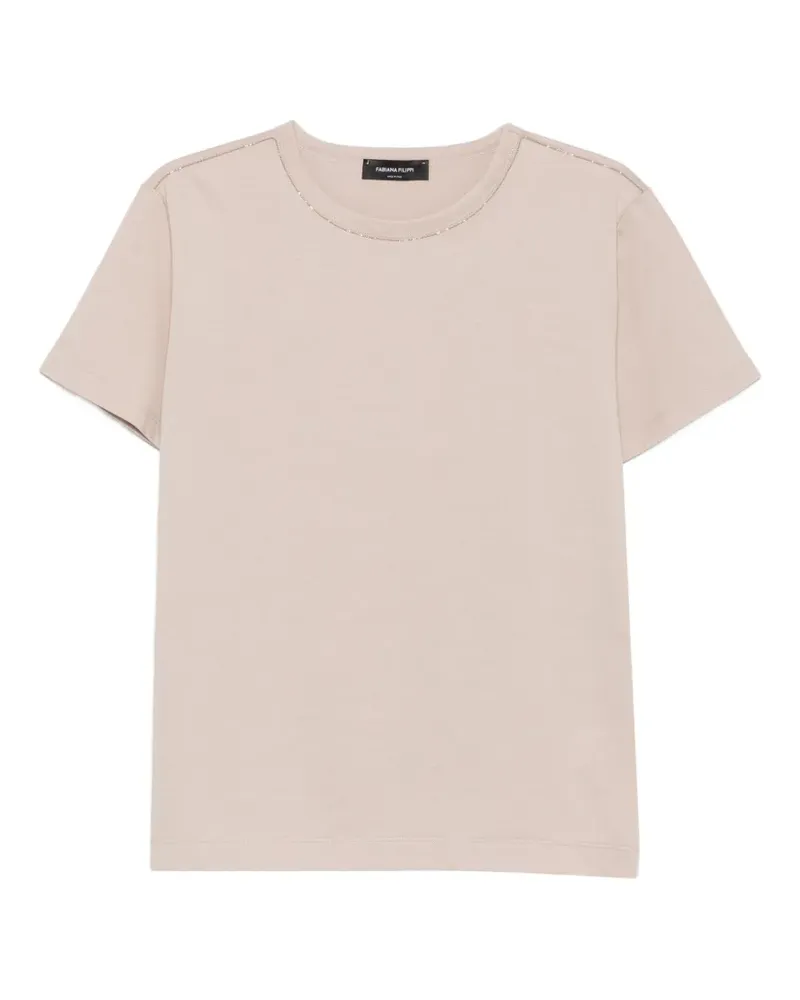 Fabiana Filippi T-Shirt mit Monili-Kette - Nude Nude