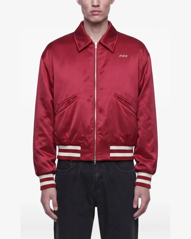 Second/Layer Aces embroidered satin jacket - Rot Rot