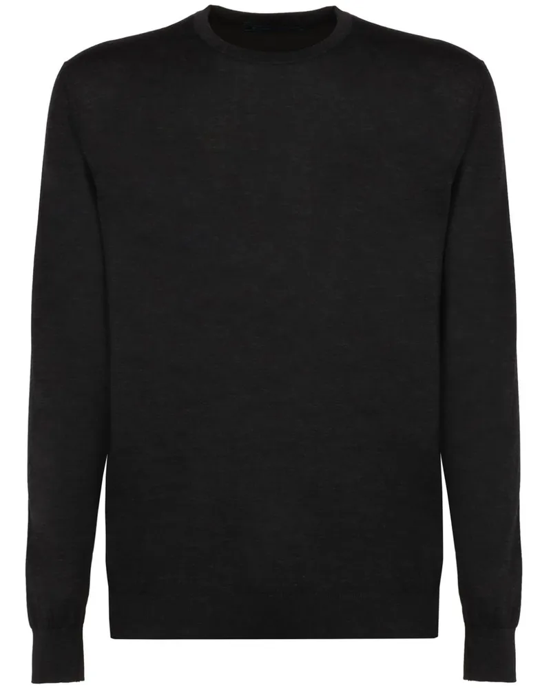 Kiton Klassischer Pullover - Schwarz Schwarz