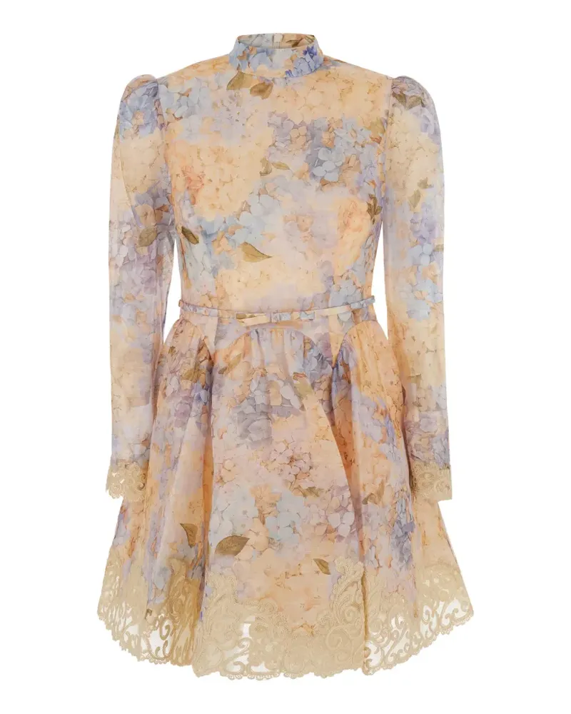 Zimmermann Minikleid mit Blumenprint - Orange Orange