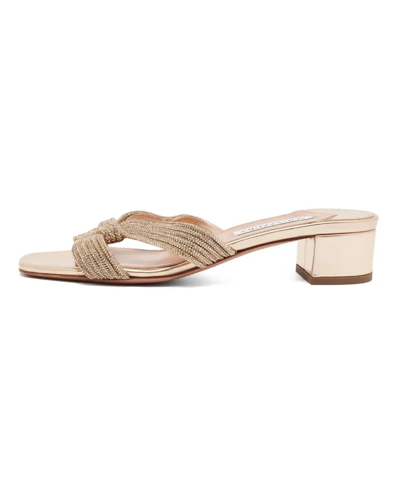 Aquazzura Muse Sandalen mit Kristallen - Gold Gold