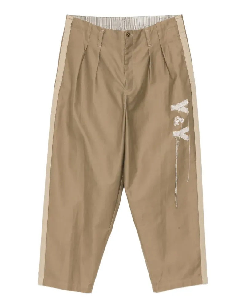 Yohji Yamamoto Bundfaltenhose mit Streifen - Nude Nude