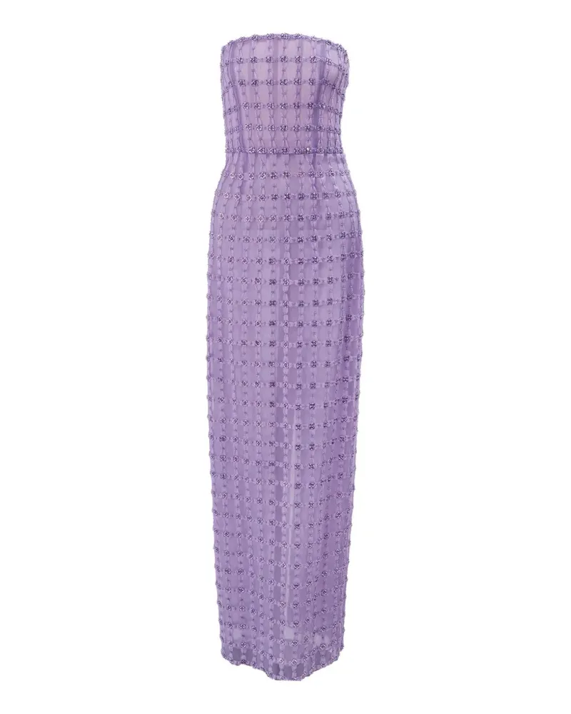 Carolina Herrera New York crystal-embroidered column gown - Violett Violett
