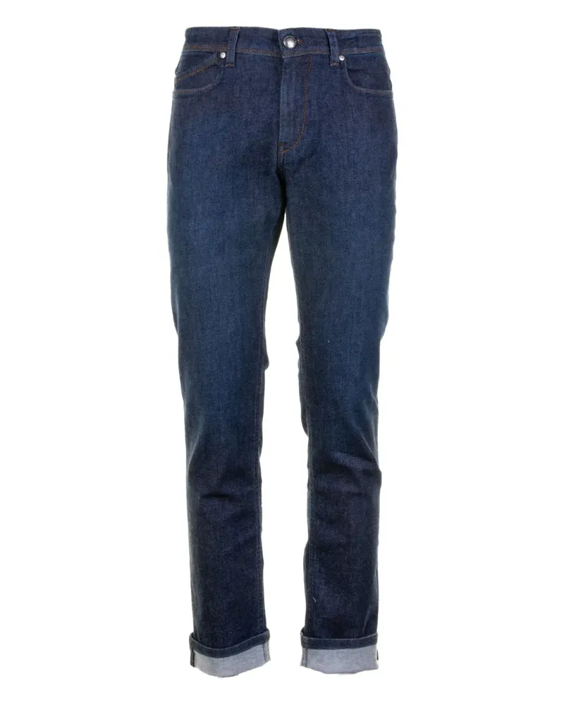 Re-HasH Jeans mit Umschlag - Blau Blau