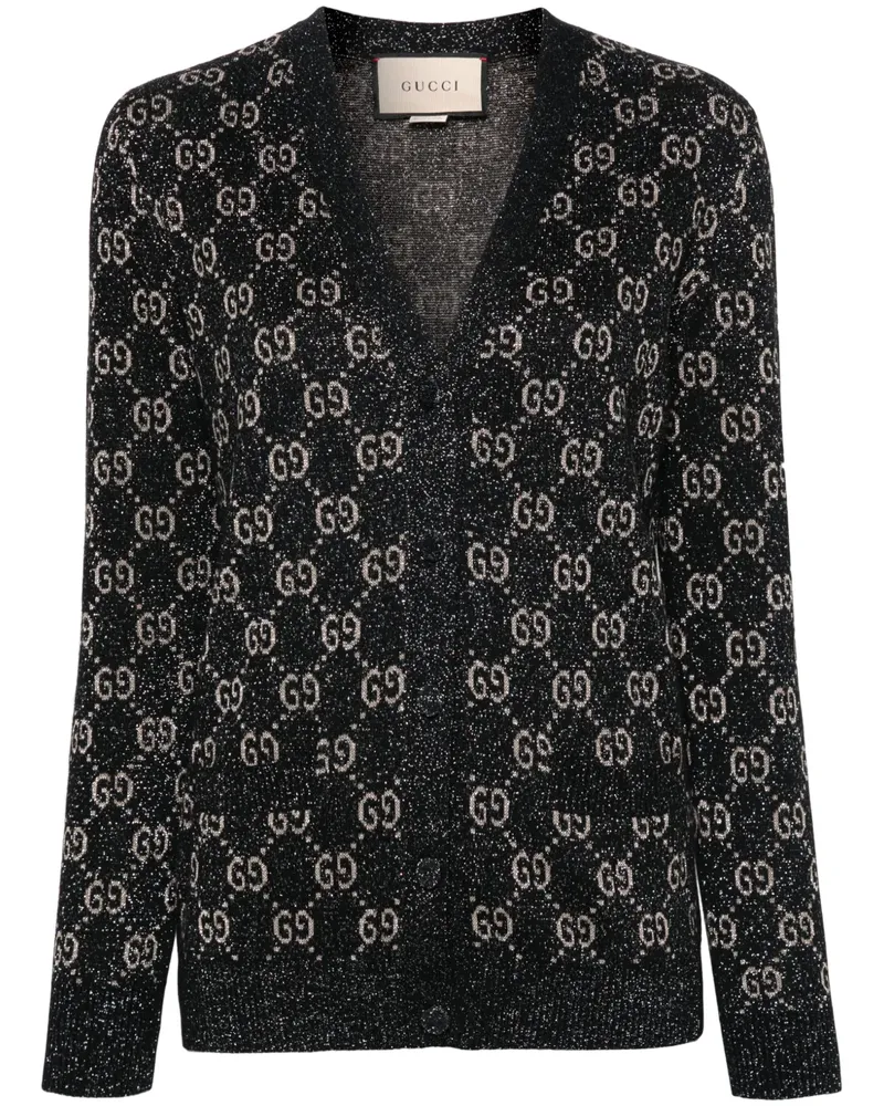 Gucci Cardigan mit GG-Jacquard-Motiv - Schwarz Schwarz