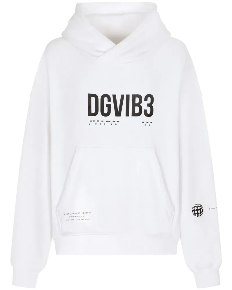 Dolce & Gabbana Hoodie mit Slogan-Print - Weiß Weiß