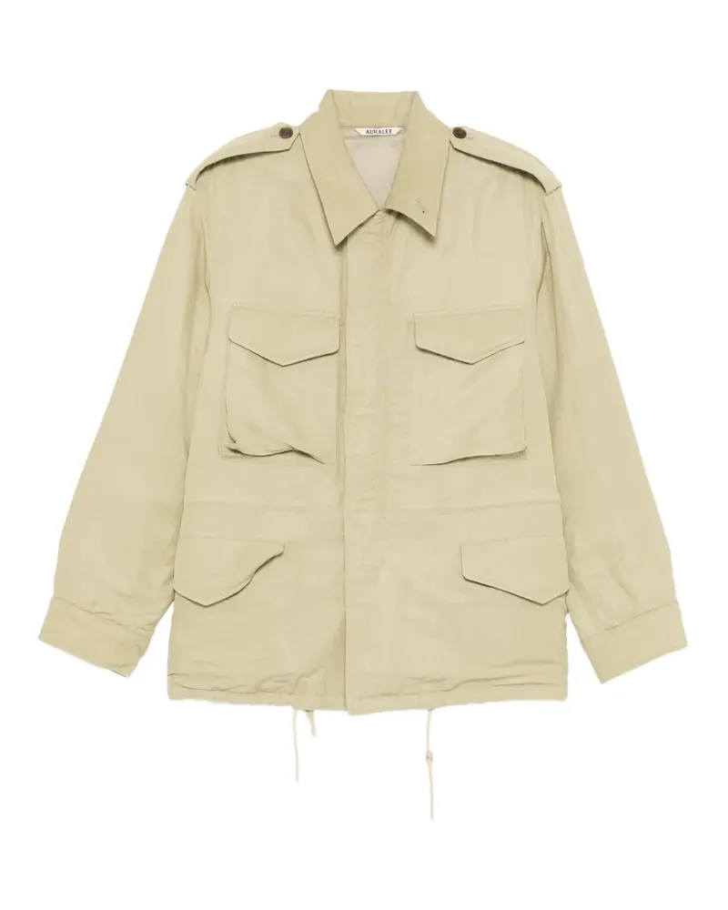 AURALEE Wattierte Military-Jacke aus Satin - Grün Grün