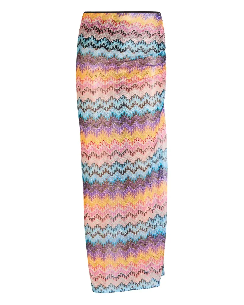 Missoni zig-zag pattern lace maxi skirt - Gelb Gelb