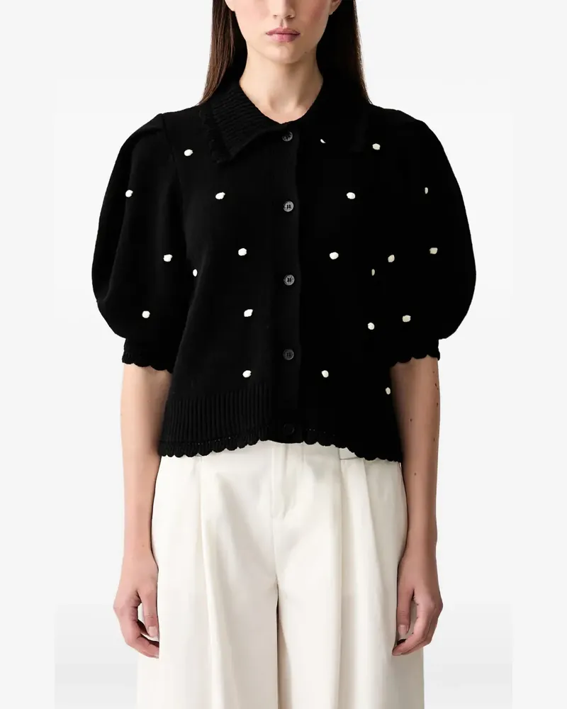 Stine Goya Cardigan mit Polka Dots - Schwarz Schwarz
