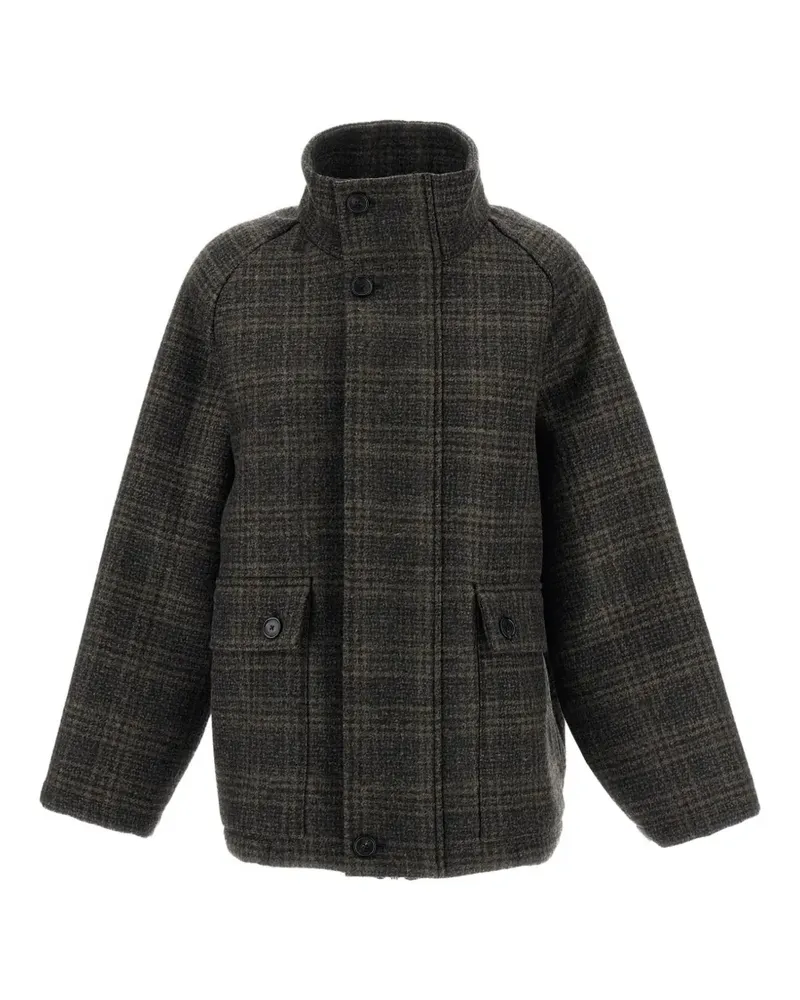 BARENA checked wool-blend coat - Braun Braun